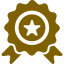 a yellow icon for an award